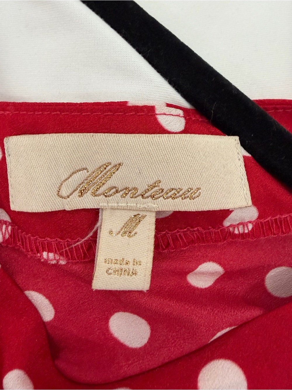 Monteau Retro Preppy Lightweight Red Polka Dot Fit & Flare Dress with Open Back - Picture 4 of 4